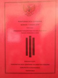 PERATURAN DESA GOMBANG NOMOR 7 TAHUN 2019 TENTANG ANGGARAN PENDAPATAN DAN BELANJA DESA TAHUN 2020